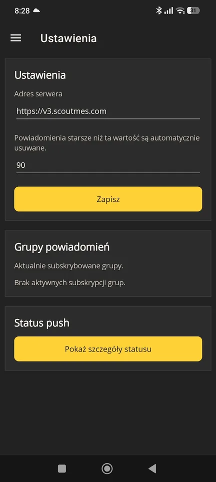 Scout Mobile Operator – ustawienia