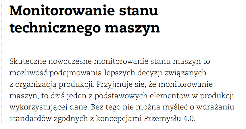 Początek artykułu „Monitorowanie stanu technicznego maszyn” w piśmie Główny Mechanik nr 02/2020